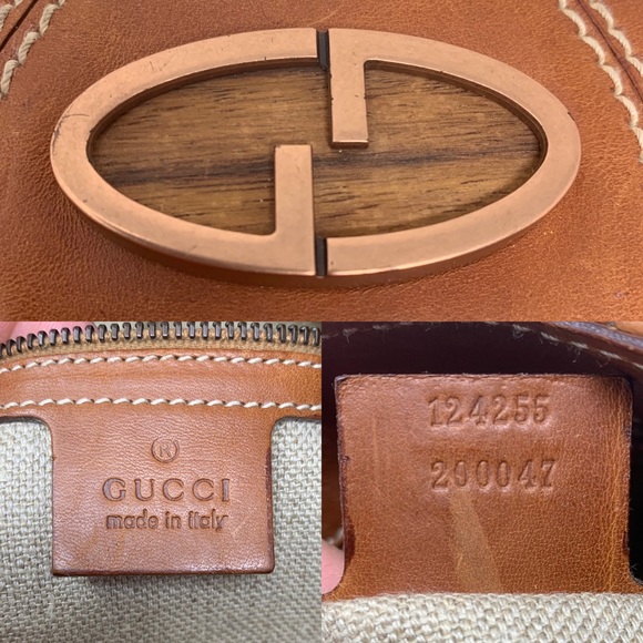 Vintage Gucci Leather Double Strap Shoulder Bag - Picture 8 of 14